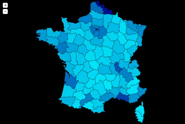 SVG : La carte de France de la population française en 2013