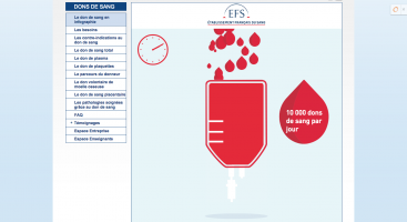 infographie dynamique pour le don de sang