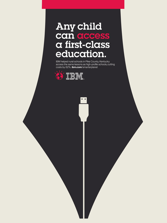 IBM affiche graphisme minimaliste