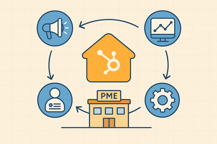 Lapproche toutenun de HubSpot  Lintgration au service des PME Pas de texte juste lillustration-1