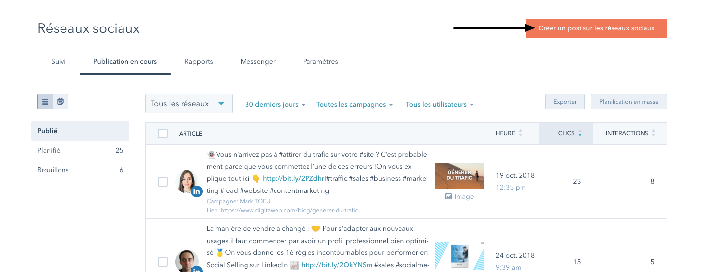 Réseaux sociaux   HubSpot