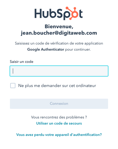 hubspot-authentification-deux-facteurs